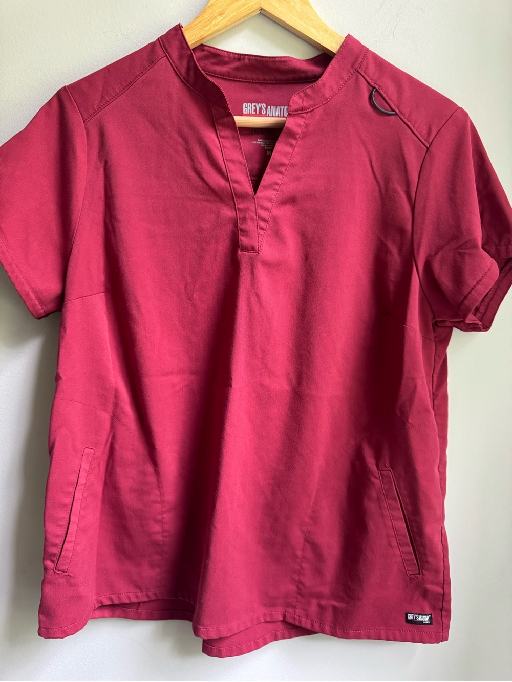 Grey's Anatomy V-Neck Scrub Top in Raspberry Pink Nurse Doctor Hospital